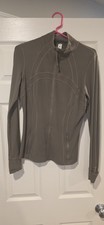 Lululemon Define Track Jacket Luon Olive Size 10 Zipped Pockets Thumbholes