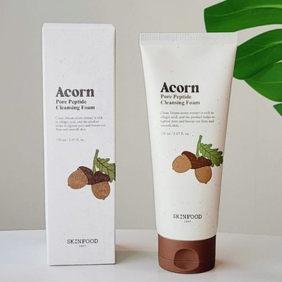 SKINFOOD Acorn Pore Peptide Cleansing Foam 150ml Vegan Sebum Pore Foam Cleanser