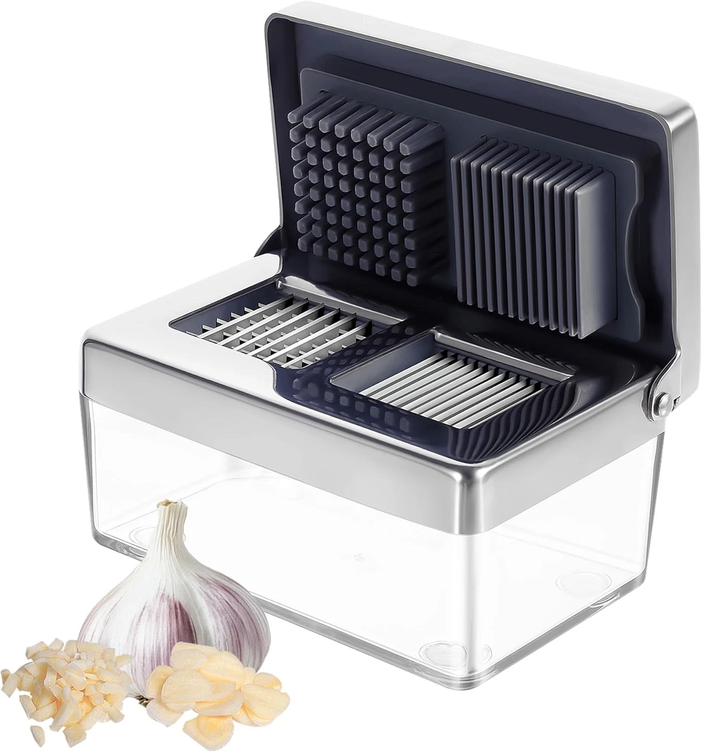 Garlic Press Stainless Steel, Garlic Chopper Mini & Slicer Super Thin 2 in 1, Od
