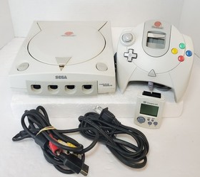 Sega Dreamcast (HKT-3020) Console w. Controller, VMU & Cables - TESTED✅️