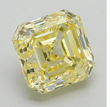4.08 Ct Lab Grown Yellow Color Diamond Asscher Cut VVS1 D Grade Certified Stone