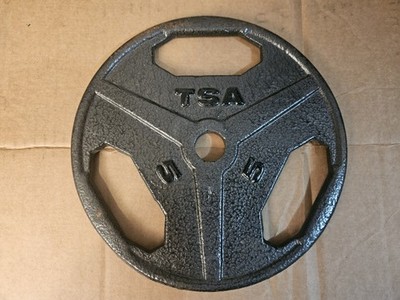 Single TSA 5 Lb Plate Grip Standard Size 1'' Barbell Weight