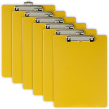 Recycled Plastic Clipboard, Letter Size, Yellow, Pack of 6 83082 