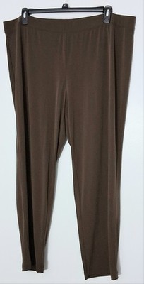 Susan Graver Essentials Women's Size 2XP Brown Liquid Knit Pull-on Pre-owned 
