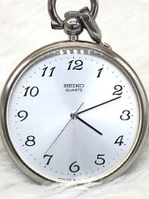 Seiko Pocket Watch Quartz Vintage Japan Working New Battery.
