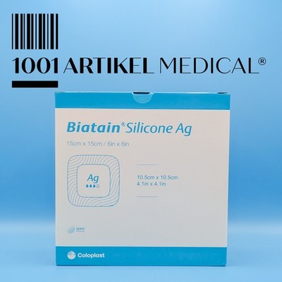 Biatain Silicone AG 15 x 15 cm 5 Stück - PZN 11033497 - MHD 25.05.26