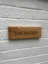 Personalised Oak House Sign, Laser engraved, outdoor wooden name plaque handmade