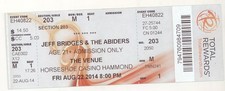 Jeff Bridges & The Abiders 8/22/14 Hammond IN Horseshoe Casino Concert Ticket!