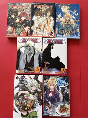 Manga Book Lot Random Set of 7 Paperback Books Bleach  Various Authors
