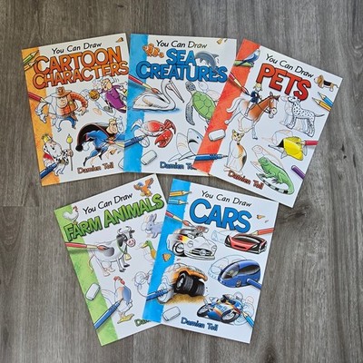 Learn to Draw Kids Book Damien Toll You Can Draw 5 Book Lot Pets Cars Farm