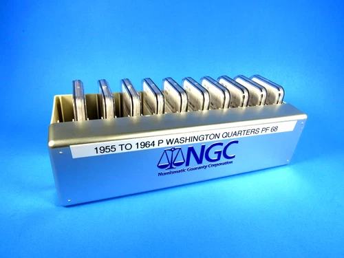 1955 to 1964 P,   10-Coin Set,  Washington Quarters   NGC  Pf 68  Beautiful Set
