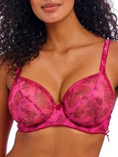 Freya Rose Blossom Bra Underwired Plunge Bras Sheer Floral Sexy Lingerie