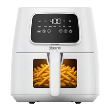 Kitchen Elite 5.5 Qt. Digital Air Fryer, Countertop Cooker w/ LED Screen, White