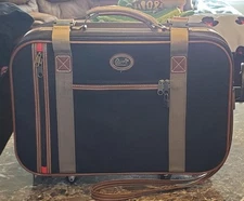 NEW Vintage Ricardo Beverly Hills Wheels Carry On Luggage 20"x16"x8" Black/Brown