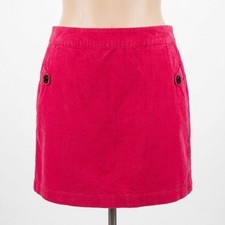 Vineyard Vines Cord Button Skirt Size 16 Pink Preppy Button Detail Side Zip Mini