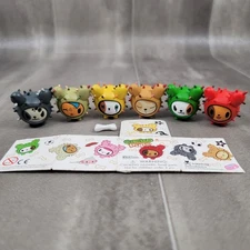 Tokidoki Cactus Pups 1"  Mini Figures 2007 StrangeCo Set Of 6 (1 Accessory)