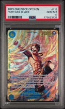 2025 One Piece OP13 Carrying on His Will Portgas.D.Ace SEC OP13-119 PSA 10
