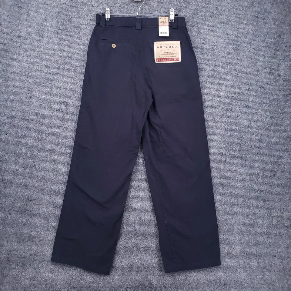 NUEVO Pantalón recto Arizona Pants Chicos 14 Azul Plisado Premium Caqui tiro alto Foto 2 de 4