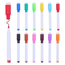 12 Pack Magnetic Dry Erase Markers with Eraser Cap for White Board Calendar