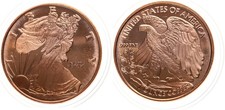 Medaille - 1 Oz Kupfer / Copper Standing Liberty - USA Amerika