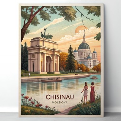 Chişinău Moldawien Reiseposter - Wahrzeichen und Kultur Kunstdruck_mehrDetail_4k_4
