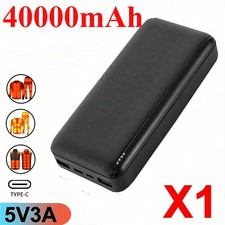 40000mAh Power Bank Portable Charger 5V/3A 2 USB Output Type-C Micro Input