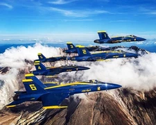 US NAVY BLUE ANGELS OVER MOUNT ST HELENS WASHINGTON PHOTOGRAPH PHOTO PRINT