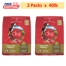2 packs - Purina ONE Adult Dog Dry Food - Lamb & Rice, 40lbs 1.03 per pound