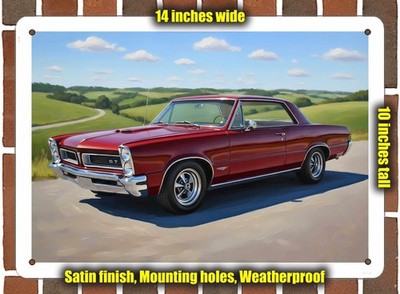 Metal Sign - 1965 Pontiac GTO 11 Oil Painting - 14x10
