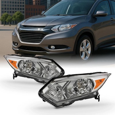 - Fits 2016 2017 2018 Honda HR-V HRV [Halogen Type] Chrome Headlights Pair Drive