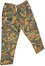 Jerzees Outdoors Cargo Sweatpants Mossy Oak Camo Mens L Large USA MADE Vintage