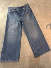 Rails The Getty Crop Wide Leg Jeans 31 Blue Zipper Fly Boho Minimalist Neutral