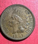 1891 US Indian Head Cent! Choice AU Details! SHARP! Old US Coin!