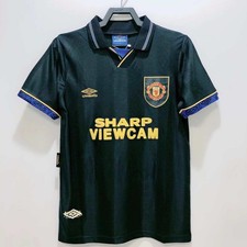 1993-94 Manchester United Away Jersey Retro Soccer Shirt Sharp Viewcam Umbro Bla