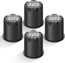 Black SS Center Cap Cover for EZGO Golf Cart Wheels - 4 Pack