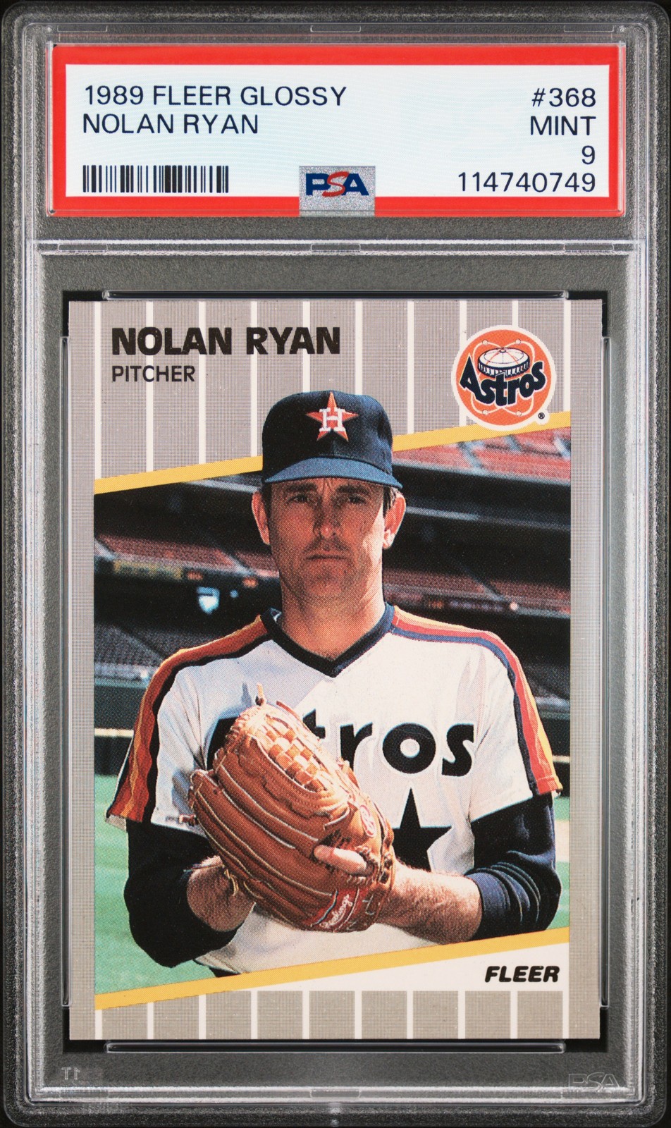 1989 FLEER GLOSSY #368 NOLAN RYAN PSA 9