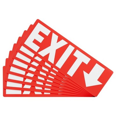 8Pcs Exit Signs with Down Arrow Signs Stickers Self-Adhesive Paper,White