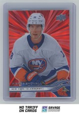 2025-26 Upper Deck Outburst Red Pierre Engvall /25 #111 New York Islanders