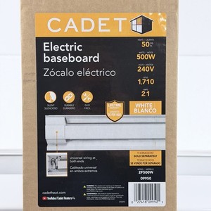 New Cadet Electric Baseboard Heater Model 2F500W 30" White 240V Heats 50 Sq. Ft.