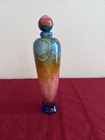 Beautiful  Murano Style Art Glass Vase with Stopper, 11" H
