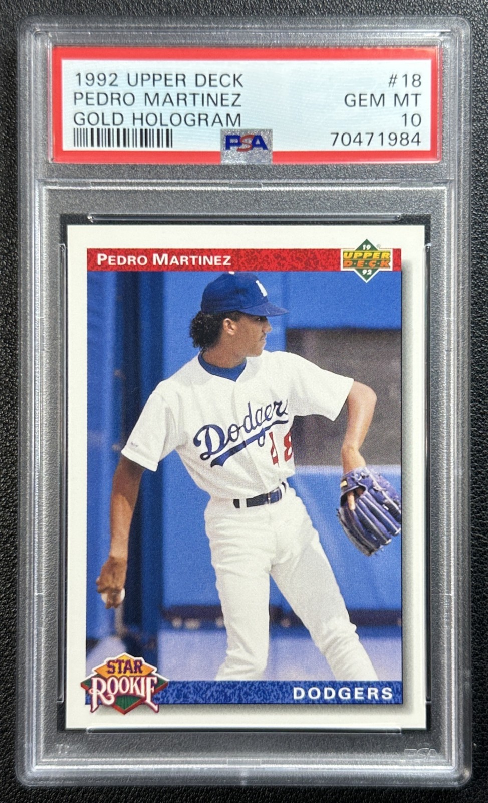 PEDRO MARTINEZ PSA 10 1992 UPPER DECK #18 GOLD HOLOGRAM DODGERS HOF 984 view 1