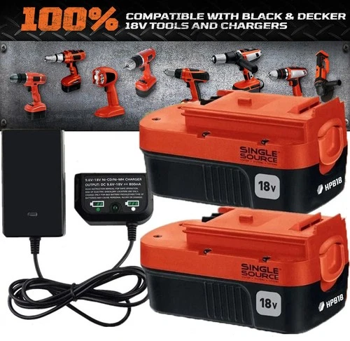 2Pack 18V for Black & Decker HPB18 18 Volt 4.8 Ah Battery HPB18-OPE 244760-00