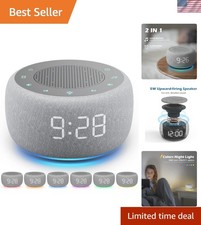 Compact Sound Machine  Alarm Clock: 18 Relaxing Sounds and 7 Night Light Colors