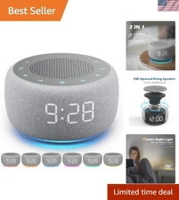 Compact Sound Machine & Alarm Clock: 18 Relaxing Sounds and 7 Night Light Colors