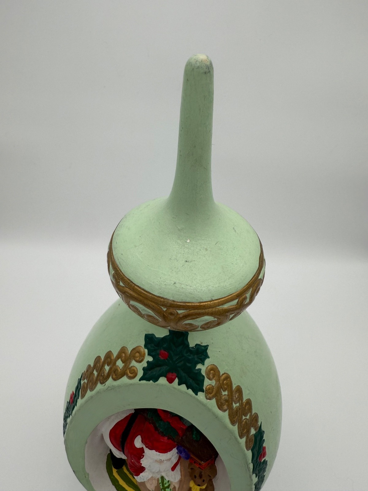 Vintage 1977 Byron Molds Christmas Ceramic Ornate Santa Tree Topper Table Topper