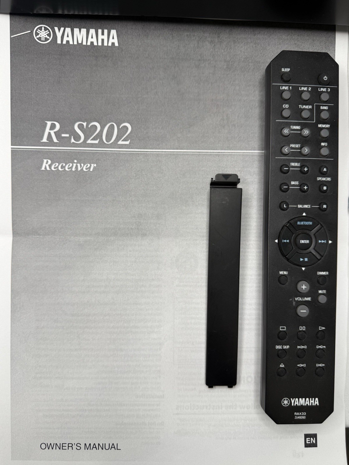 YAMAHA R-S202 NATURAL SOUND STEREO RECEIVER BUNDLE W/ REMOTE ANTENNA BLUETOOTH