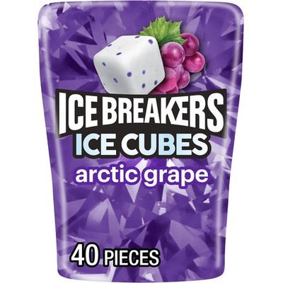 Ice Cubes Grape Flavored Sugar Free Chewing Gum, Bottle 3.24 oz, 40