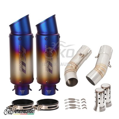 Slip On For Ducati 848 1098 1198 Exhaust System Black Tail Muffler Mid Link Pipe