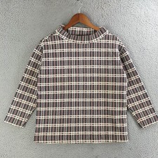 Ann Taylor Sweater Womens Small Long Sleeve Mock Neck Pullover Plaid Multicolor