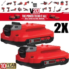 2PACK For Craftsman V20 20 Volt MAX 2.0Ah Li-ion Battery CMCB204 CMCB202 CMCB201